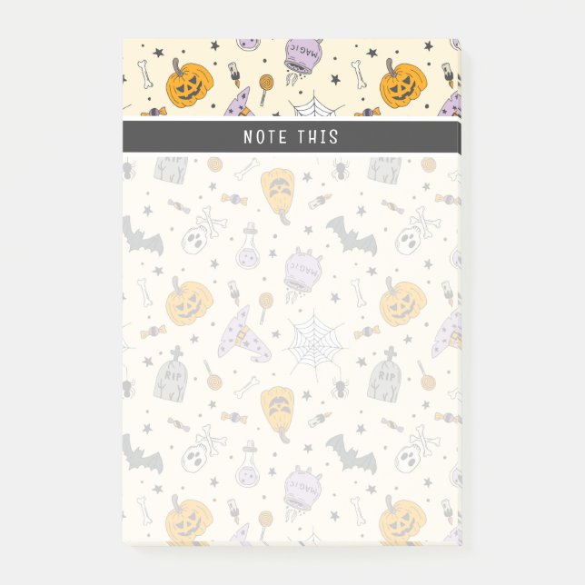 Notas Post-it® Patrón de Halloween (Anverso)
