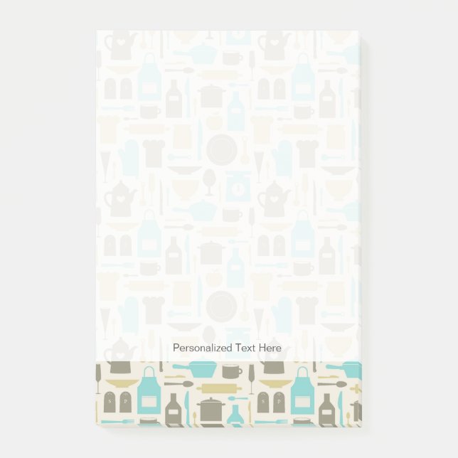 Notas Post-it® Patrón De Herramientas De Cocina (Anverso)