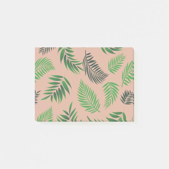 Notas Post-it® Patrón de hojas tropicales 10 (Anverso)