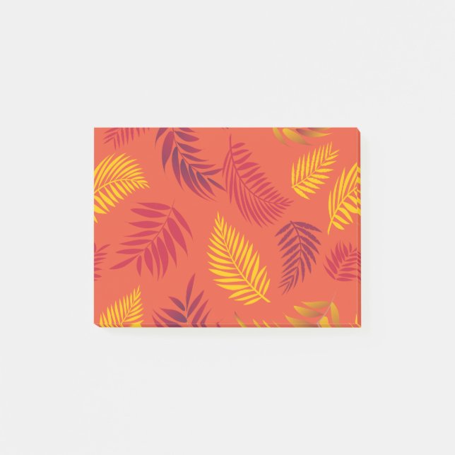 Notas Post-it® Patrón de hojas tropicales 18 (Anverso)