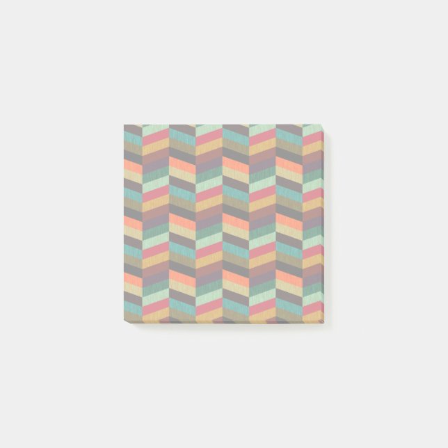 Notas Post-it® Patrón de hueso de arenque multicolor (Anverso)