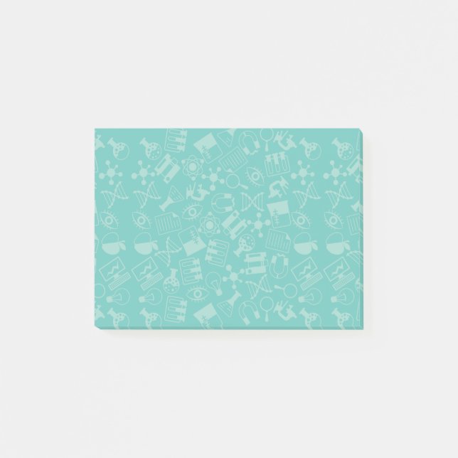 Notas Post-it® Patrón de iconos de ciencia (Anverso)
