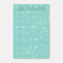 Notas Post-it® Patrón de iconos de ciencia personalizados