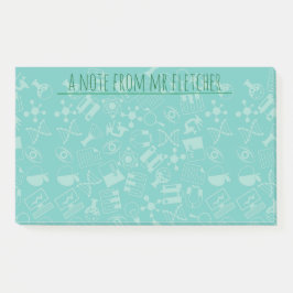 Notas Post-it® Patrón de iconos de ciencia personalizados