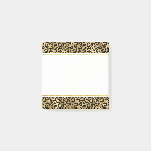 Notas Post-it® Patrón de impresión de leopardo salvaje y exótico (Anverso)