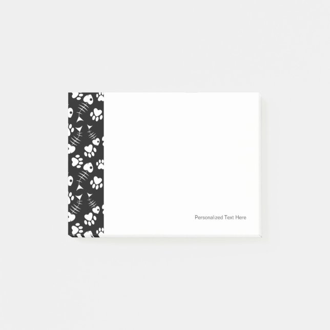 Notas Post-it® patrón de impresión del gato óseo (Anverso)