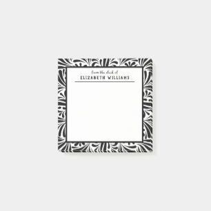 Notas Post-it® Patrón de intercambio en blanco y negro moderno co