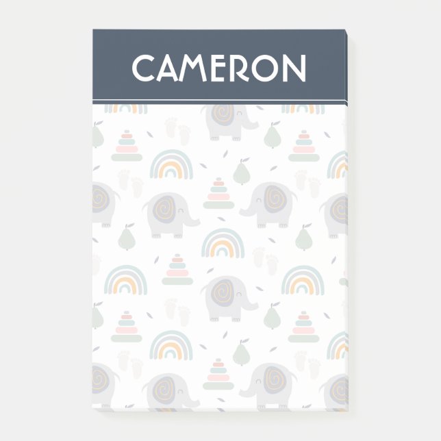 Notas Post-it® Patrón de juguete de bebé (Anverso)