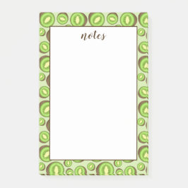 Notas Post-it® Patrón De Kiwi Verde Y Marrón Con Texto Personaliz