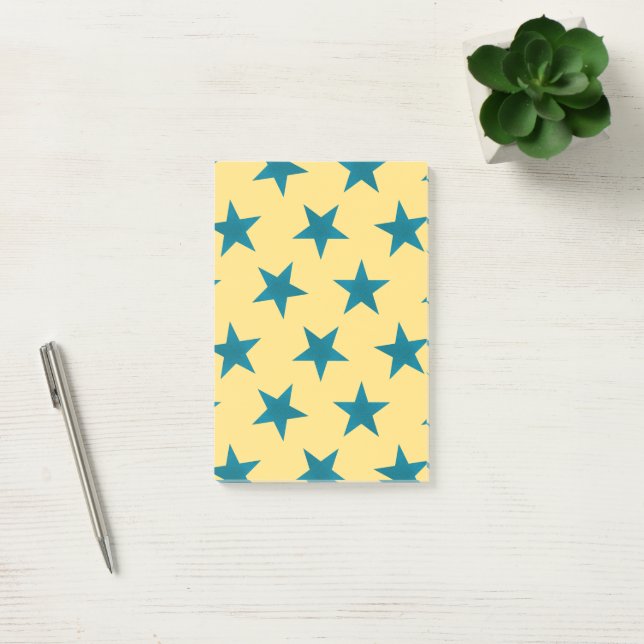Notas Post-it® Patrón de las estrellas doradas 18 (Oficina)