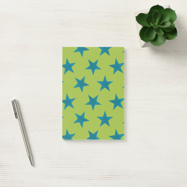 Notas Post-it® Patrón de las estrellas doradas 20 (Oficina)