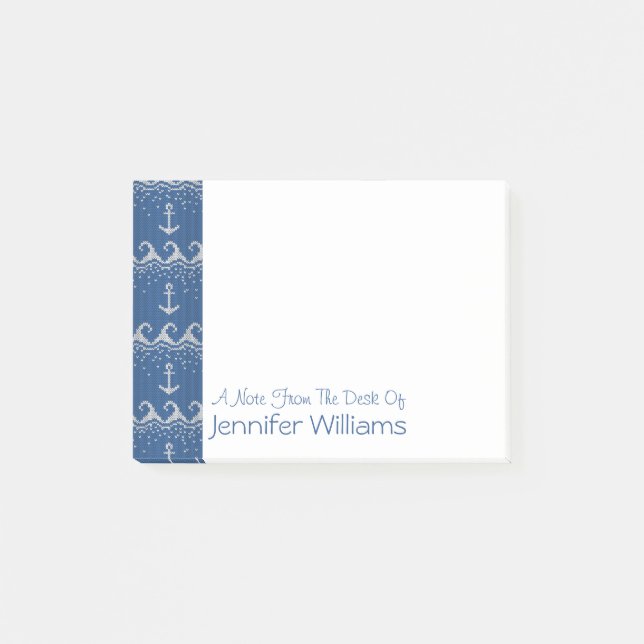 Notas Post-it® Patrón de los cuchillos náuticos| Agregar su nombr (Anverso)