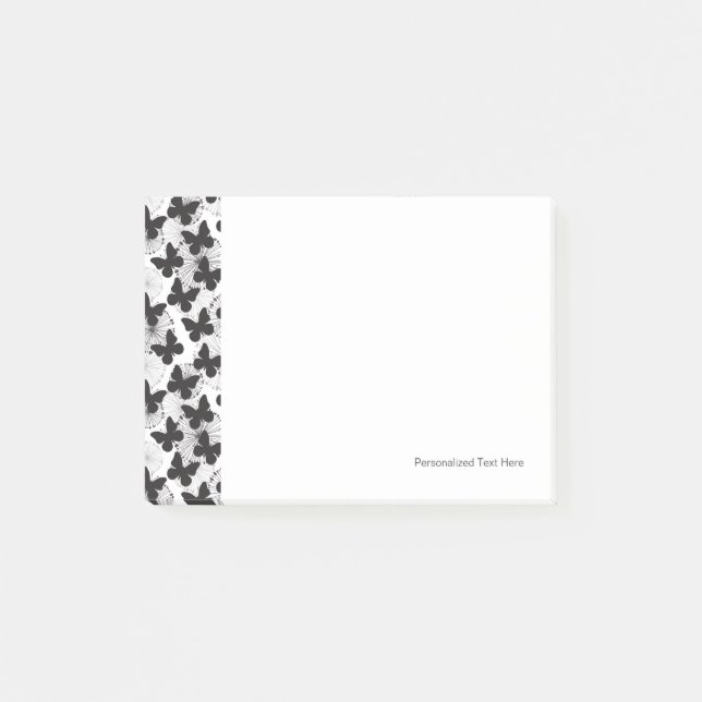 Notas Post-it® patrón de mariposa (Anverso)