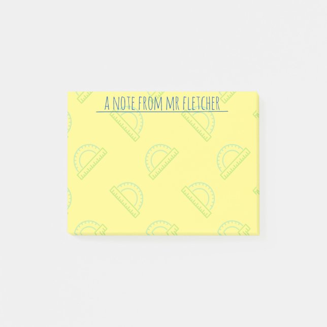 Notas Post-it® Patrón de matemáticas del protractor personalizado (Anverso)