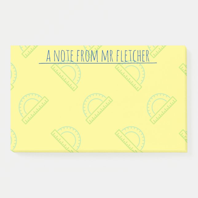 Notas Post-it® Patrón de matemáticas del protractor personalizado (Anverso)