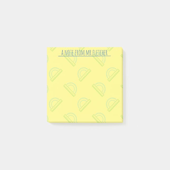 Notas Post-it® Patrón de matemáticas del protractor personalizado (Anverso)