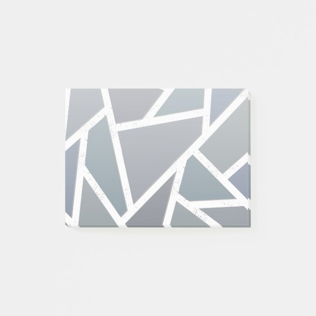 Notas Post-it® Patrón de mosaico azul-gris (Anverso)