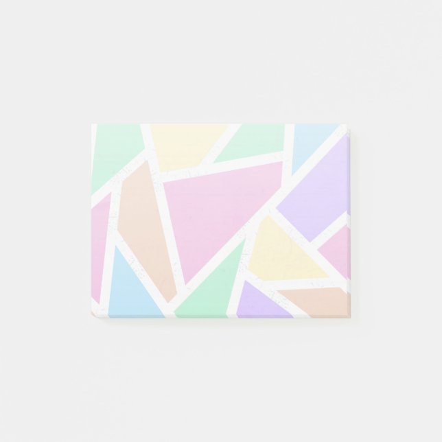 Notas Post-it® Patrón de mosaico del arcoiris pastel (Anverso)