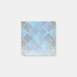 Notas Post-it® Patrón de mosaico marroquí de zafiro Gemstone y or