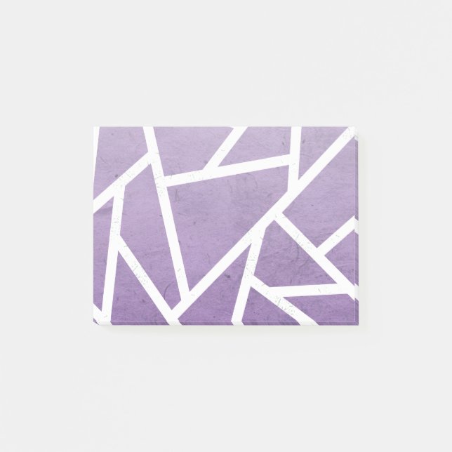 Notas Post-it® Patrón de mosaico morado y blanco (Anverso)