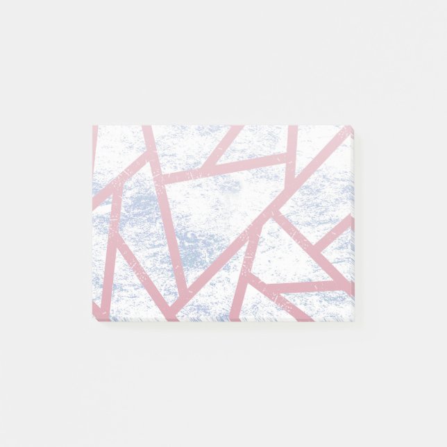 Notas Post-it® Patrón de mosaico rosa y azul (Anverso)
