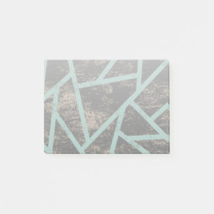 Notas Post-it® Patrón de mosaico verde pálido y gris