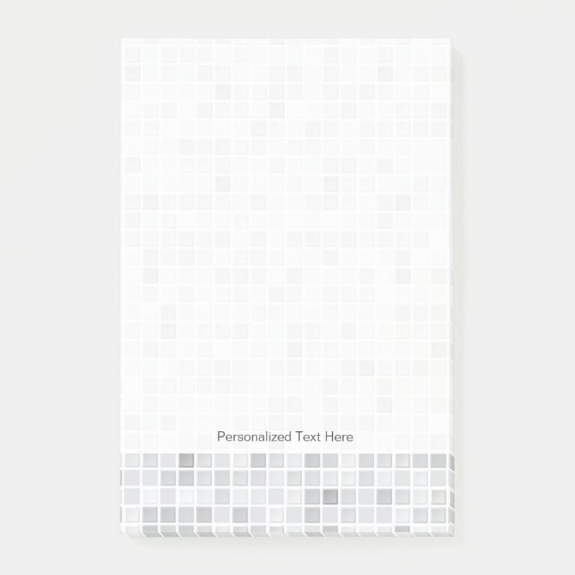 Notas Post-it® Patrón de mosaicos grises (Anverso)