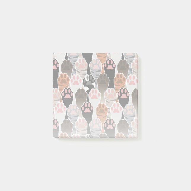 Notas Post-it® Patrón de muchas paradas de gato (Anverso)