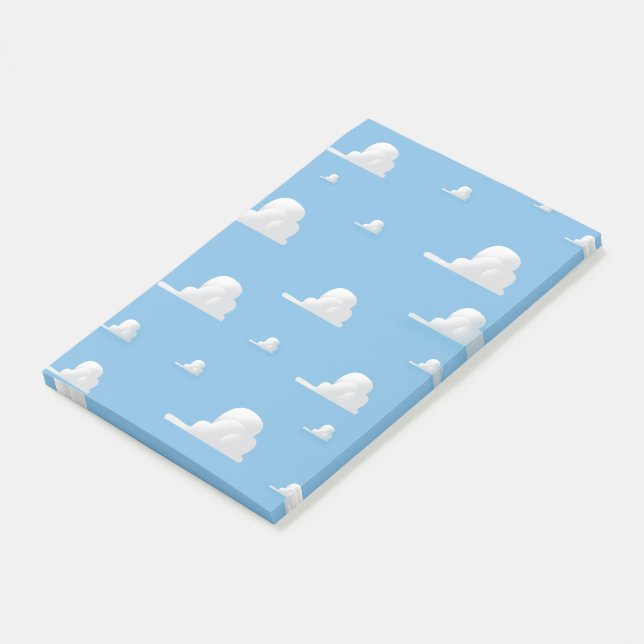Notas Post-it® Patrón de nubes de dibujos animados lindos (En perspectiva)