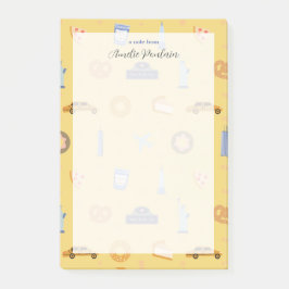 Notas Post-it® Patrón de NYC corto Nombre personalizado amarillo