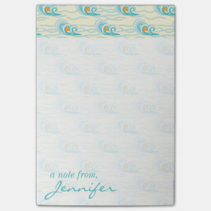 Notas Post-it® Patrón de ondas suaves  Agregar su nombre