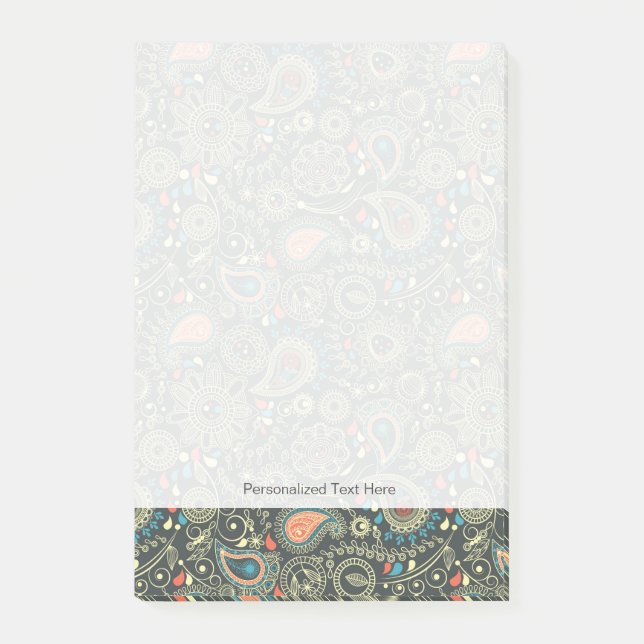 Notas Post-it® Patrón de paisley 3 (Anverso)