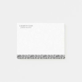 Notas Post-it® Patrón de paisley blanco y negro