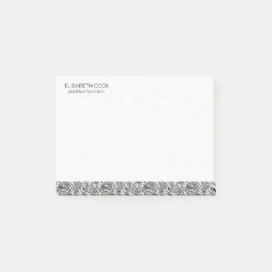 Notas Post-it® Patrón de paisley blanco y negro