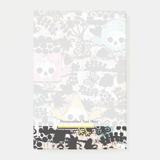 Notas Post-it® Patrón de pájaros locos (Anverso)