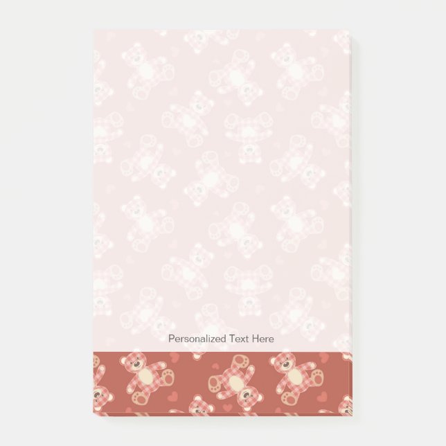 Notas Post-it® patrón de patinaje de oso (Anverso)