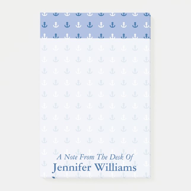 Notas Post-it® Patrón de pequeño delimitador| Agregar su nombre (Anverso)