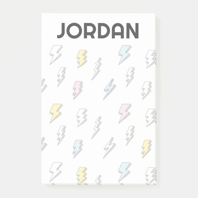 Notas Post-it® Patrón de pernos de luz de garganta (Anverso)