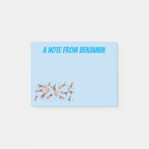Notas Post-it® Patrón de personalizado de calamar rosa gracioso