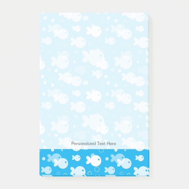 Notas Post-it® patrón de pescado (Anverso)