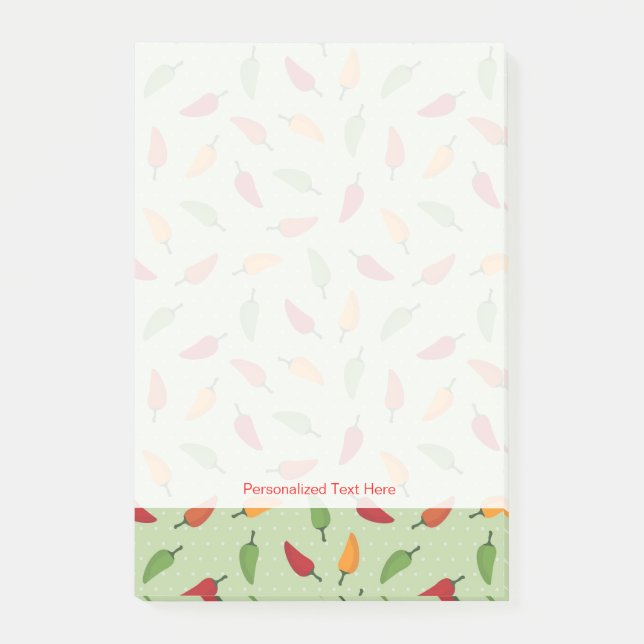 Notas Post-it® Patrón de pimienta de chile (Anverso)