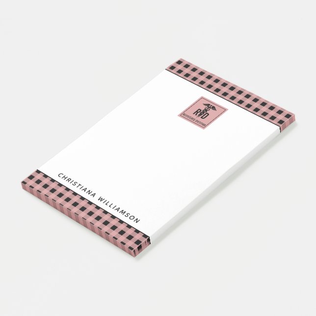 Notas Post-it® Patrón de platillos de dietista registrado de RD p (En perspectiva)