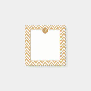 Notas Post-it® Patrón de protección de oro de monograma