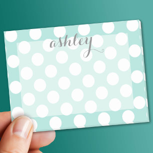 Notas Post-it® Patrón de puntos de polka con nombre personalizado