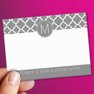 Notas Post-it® Patrón de quatrefoil a la moda con monograma Perso