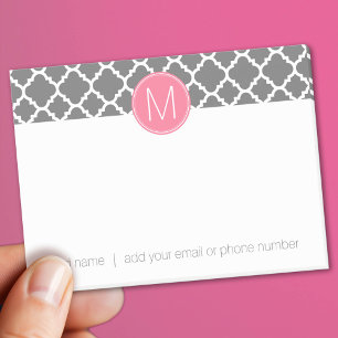 Notas Post-it® Patrón de quatrefoil a la moda con monograma Perso