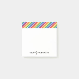 Notas Post-it® Patrón de rayas arco iris
