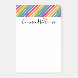 Notas Post-it® Patrón de rayas arco iris