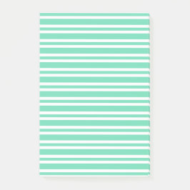 Notas Post-it® Patrón de rayas blancas y aguamarina