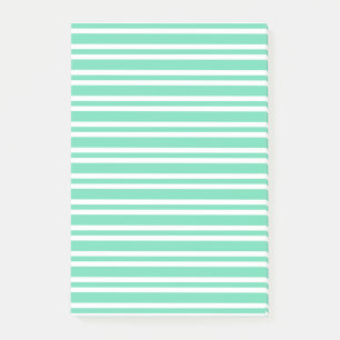 Notas Post-it® Patrón de rayas blancas y aguamarina
